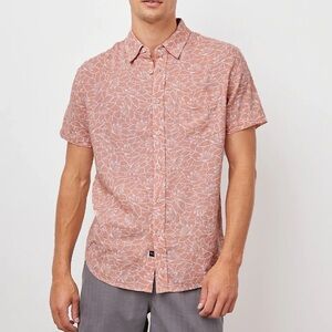 Rails NWT Carson Short Sleeve Button Shirt Dusty Rose Linen Size XL